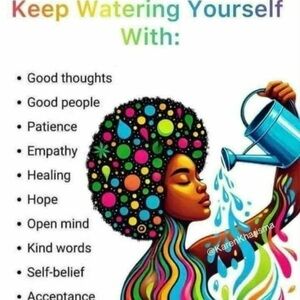 Colorful Afro Art Print - Watering Yourself